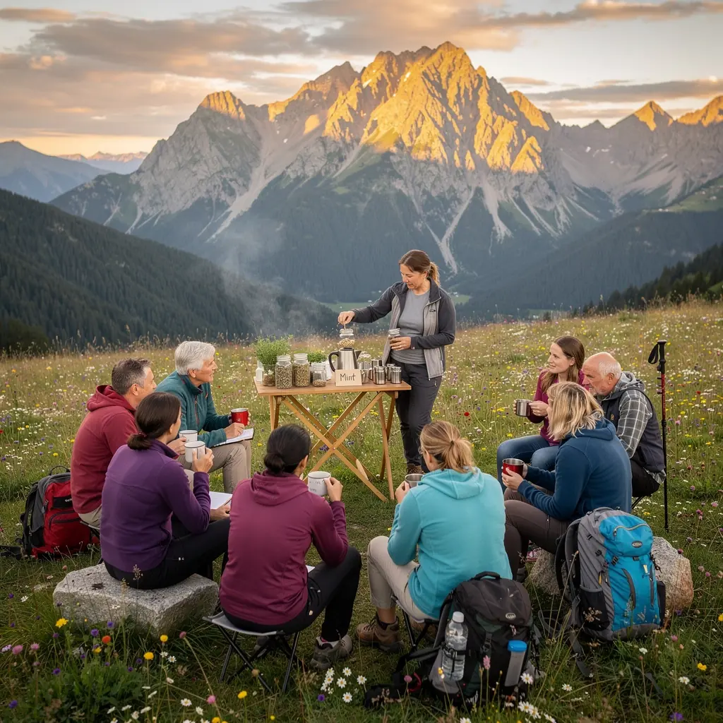 Pohľad na krajinu so starými bylinkovými políčkami v pozadí
